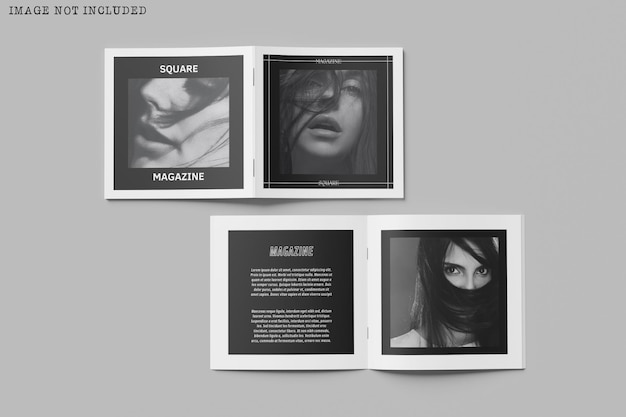 Mockup di brochure per riviste quadrate