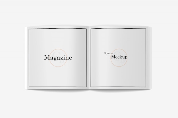 Square magazine mockup geopend