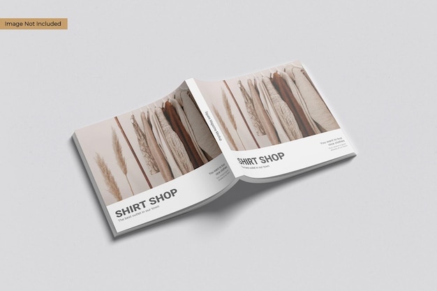 PSD square magazine mockup vista sinistra