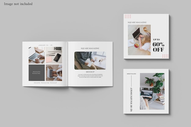 PSD square magazine mockup