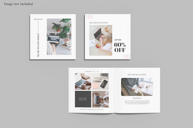 Square magazine mockup