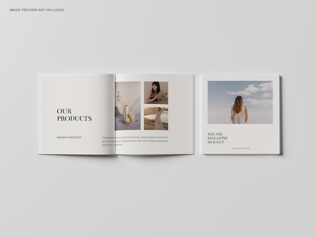 Square magazine mockup