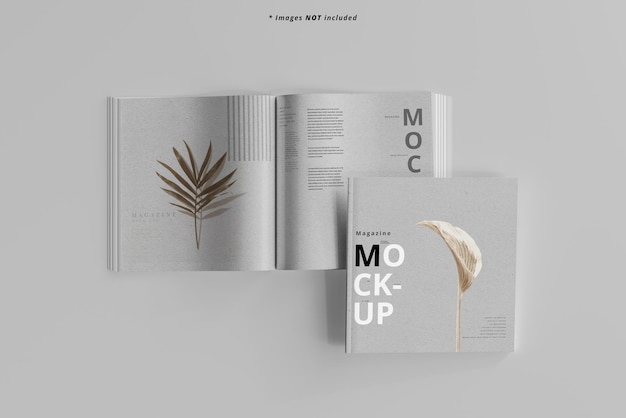 Square magazines mockup