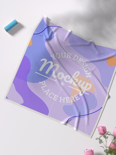 Square napkin mockup design