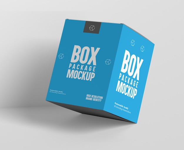 Square packaging box mockup