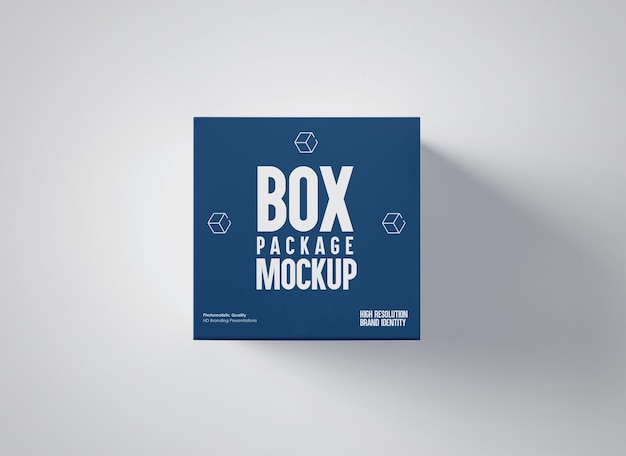 Square packaging box mockup