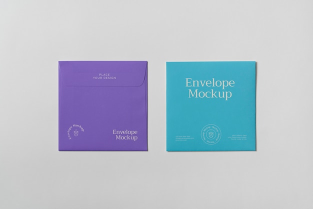 PSD square paper envelopes mock-up