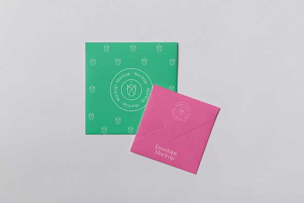 Square paper envelopes mock-up