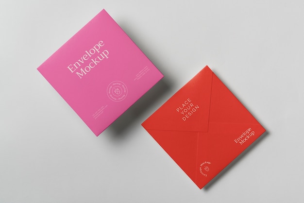 PSD square paper envelopes mock-up