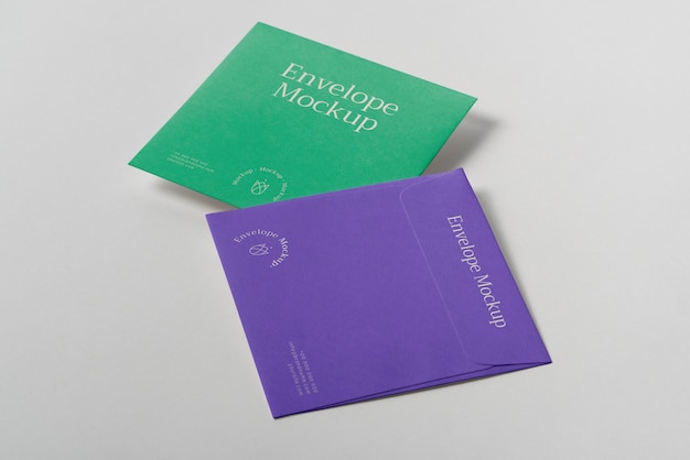 Square paper envelopes mock-up