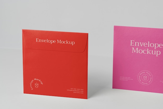 PSD square paper envelopes mock-up