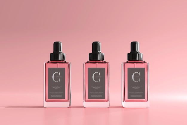 Mockup di bottiglia di profumo quadrata