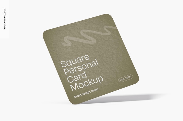 Square personal card mockup falling