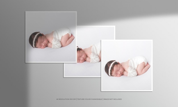 Mockup di cornice per foto quadrata