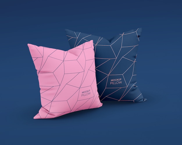 PSD square pillows mockup