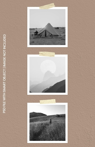 Mockup cornice quadrata polaroid psd premium