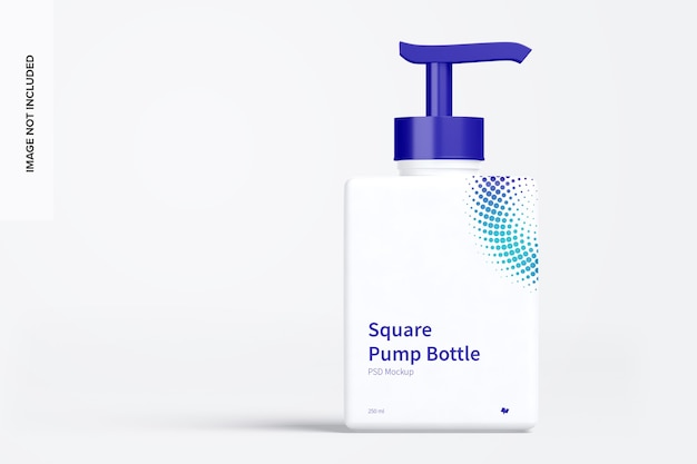 PSD square pump bottle mockup front view