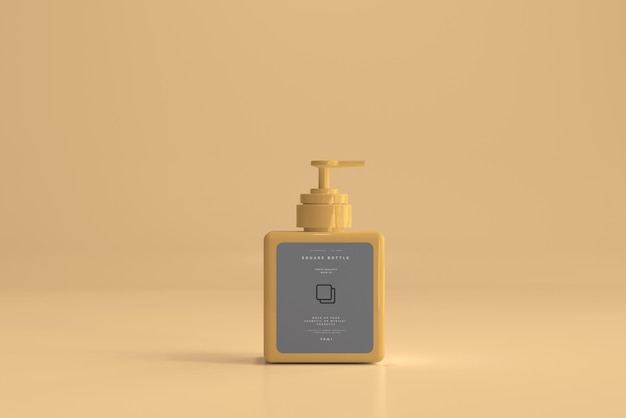 Square pump bottle mockup