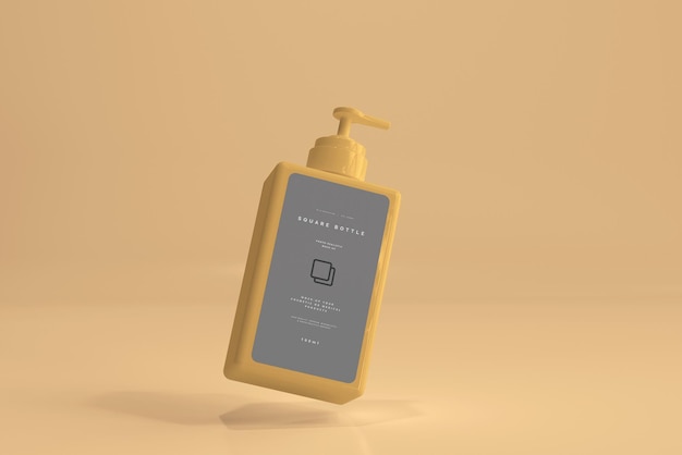 Square pump bottle mockup