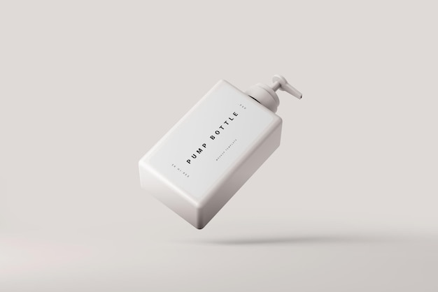 Square pump bottle mockup