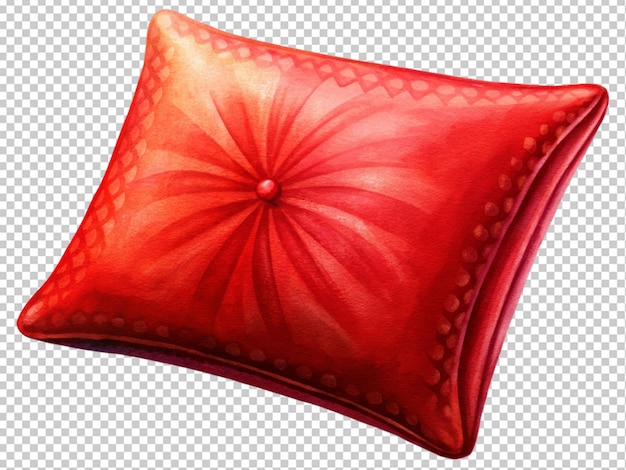 Square red throw pillow