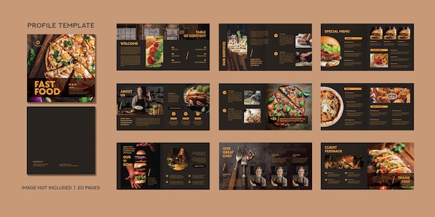 PSD square restaurant menu brochure