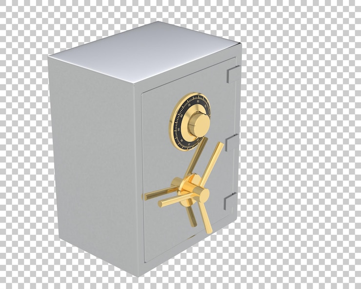 PSD 透明な背景の3dレンダリングイラストで安全な正方形