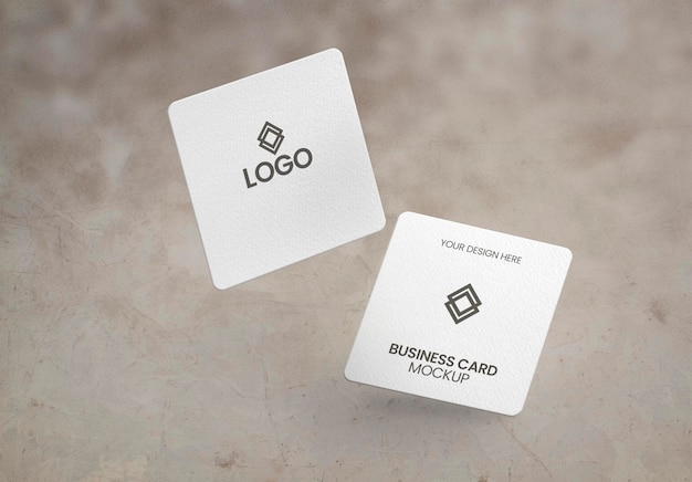 Square shape business card mockup