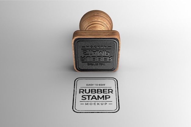 PSD mockup di francobolli in legno a forma quadrata