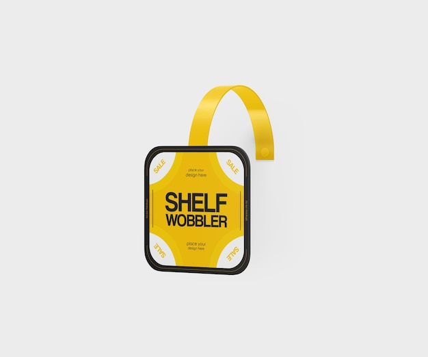 PSD square shelf wobbler mockup