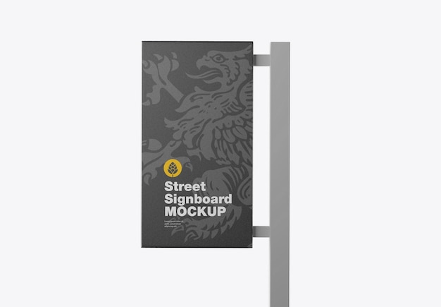 Square Signboard Wall Mockup