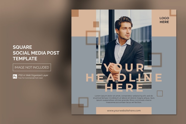 Square social media instagram post or web banner template