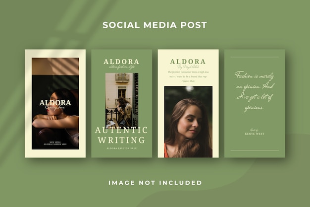 Square social media story instagram template