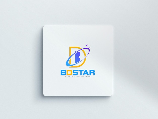 PSD square soft board logo mockup