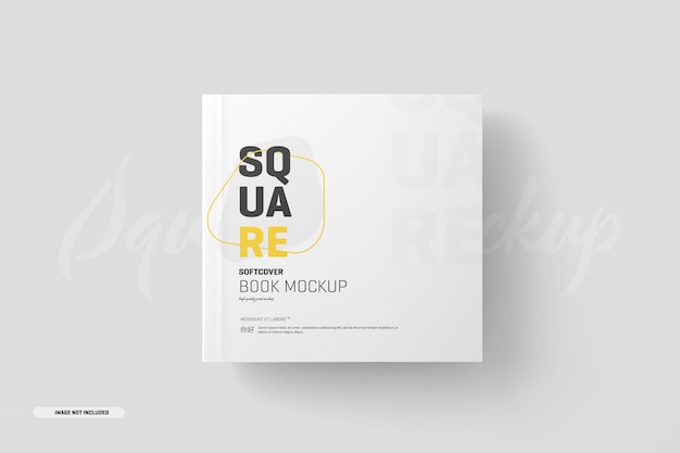 Mockup di libro con copertina morbida quadrata