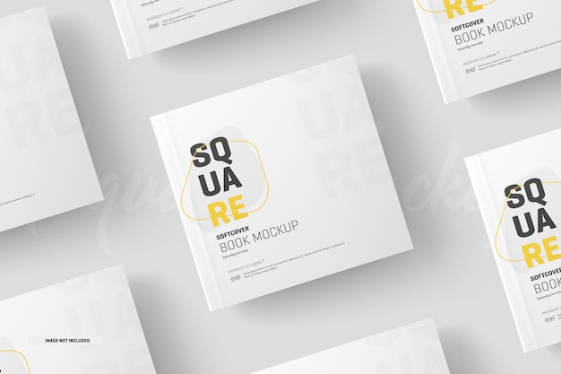 PSD square softcover book mockup