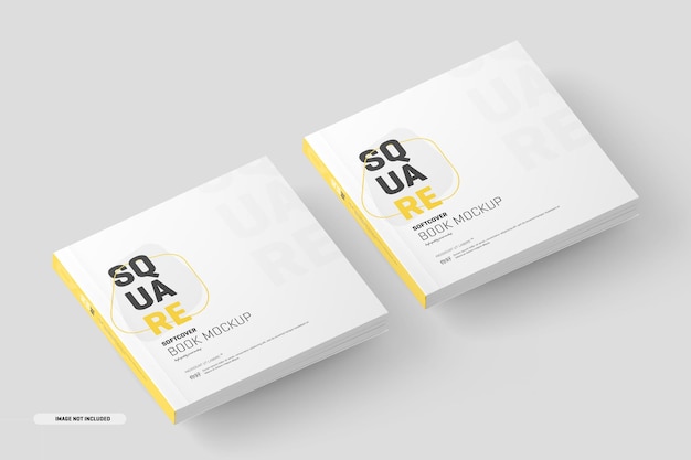 Square softcover book mockup