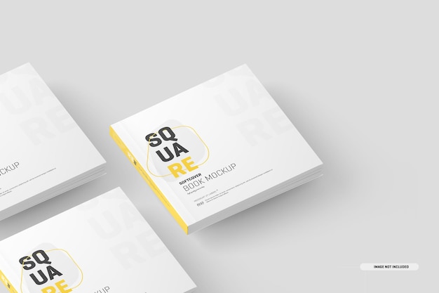 Mockup di libro con copertina morbida quadrata