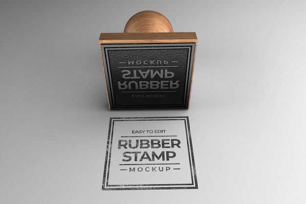 PSD square stamp mockup