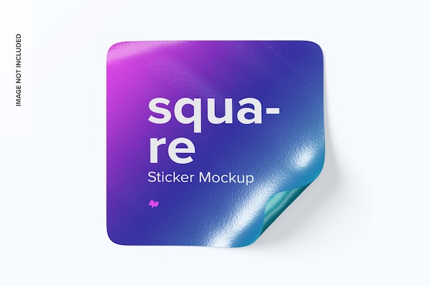 Square sticker front view