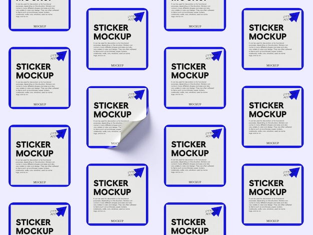 Square Sticker Mockup voor Branding en Marketing