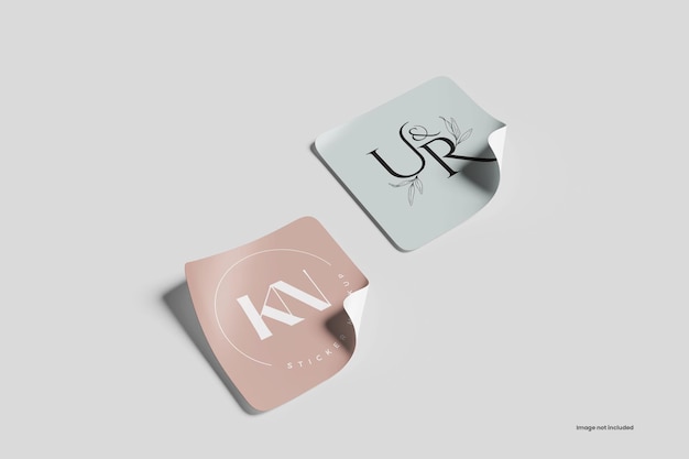 Square sticker mockup