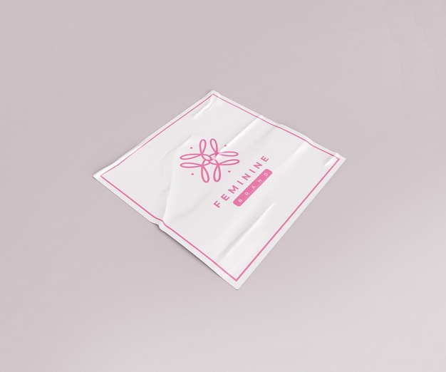 PSD square sticker mockup