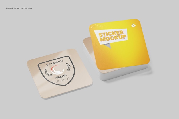 Square Sticker Mockup