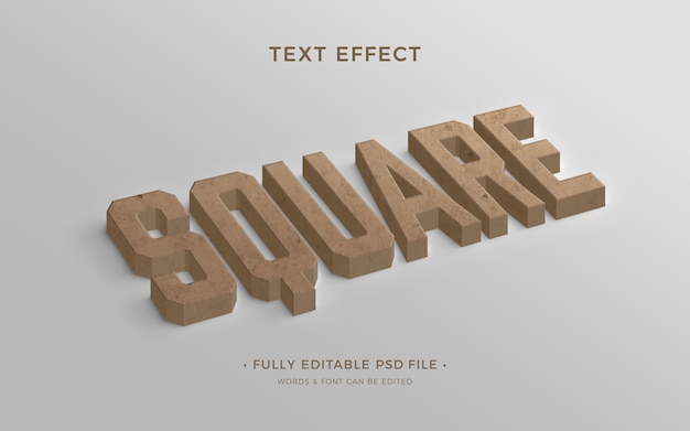 PSD square text effect