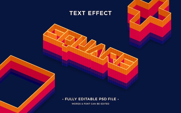 PSD square text effect