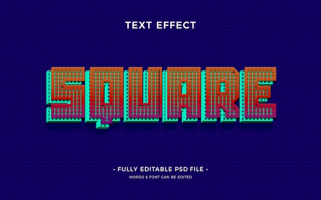 PSD square text effect