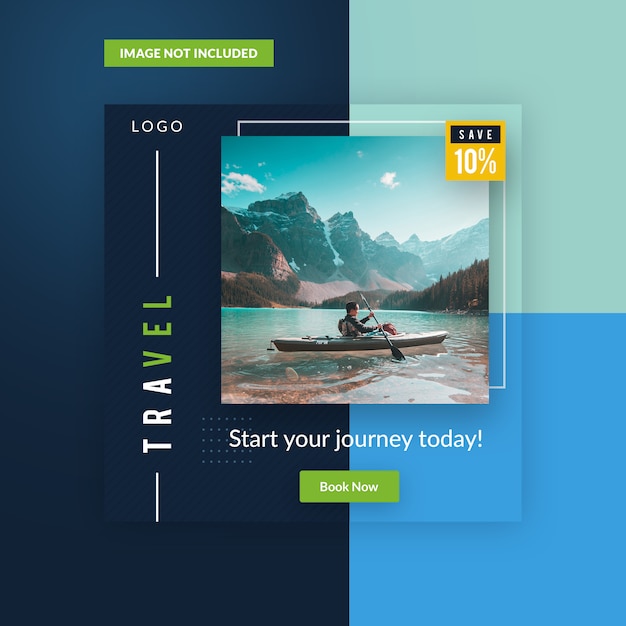 PSD square travel banner ads. social media ads and post