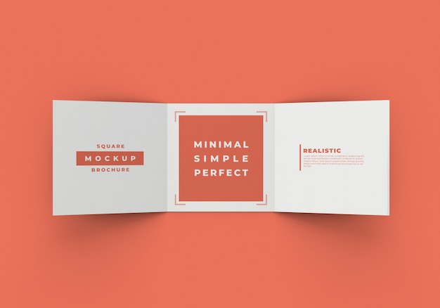 PSD square tri fold brochure mockup