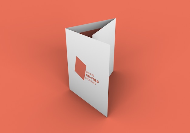 Square tri fold brochure mockup